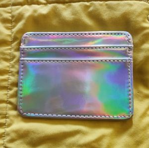 Holographic mini wallet slim card holder
